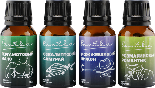 Набор эфирных масел BANIKA Для него, эвкалипт, бергамот, можжевельник и розмарин, Арт. Б700102, 4х15мл, фото