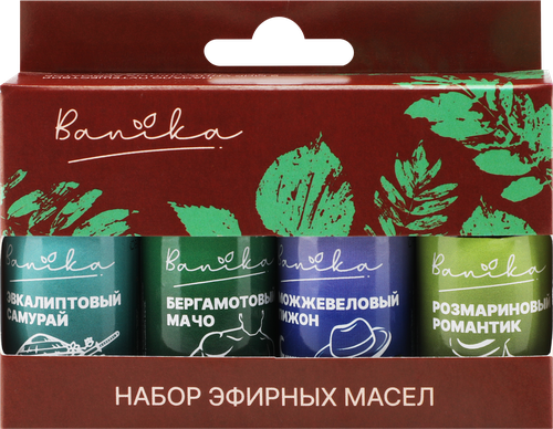 Набор эфирных масел BANIKA Для него, эвкалипт, бергамот, можжевельник и розмарин, Арт. Б700102, 4х15мл, вид