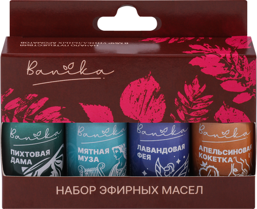 Набор эфирных масел BANIKA Для нее, апельсин, мята, пихта и лаванда, Арт. Б700202, 4х15мл, детальное фото