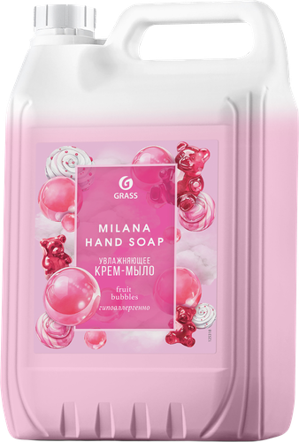 Жидкое крем-мыло GRASS Milana fruit bubbles увлажняющее, 5л, картинка