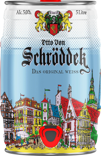 Напиток пивной светлый OTTO VON SCHRODDER Das Original Weiss нефильтрованный неосветленный пастеризованный 5%, 5л, детальное фото