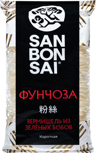Вермишель из зеленых бобов SANBONSAI Фунчоза, короткая, 200г, детальное фото