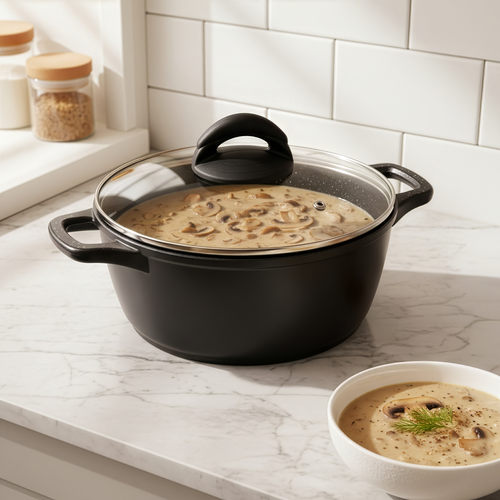 Кастрюля HOPPS Chefs Cuisine литая, антипригарное покрытие, индукция, со стеклянной крышкой, 2л, Арт. HP2033-CCID, фотография