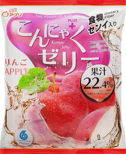 Желе YUKIGUNI AGURI Конняку со вкусом яблока, 6шт, 96г, изображение