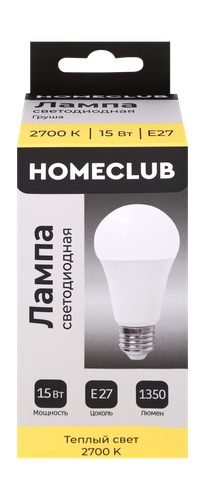 Лампа филаментная HOMECLUB груша 6Вт Е27 нейтральный свет, Арт. FIL-A55-6Е2740, картинка