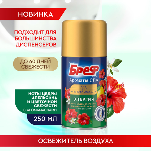 Баллон сменный для освежителя воздуха БРЕФ Ароматы СПА Энергия, автоматический, 250мл, картинка