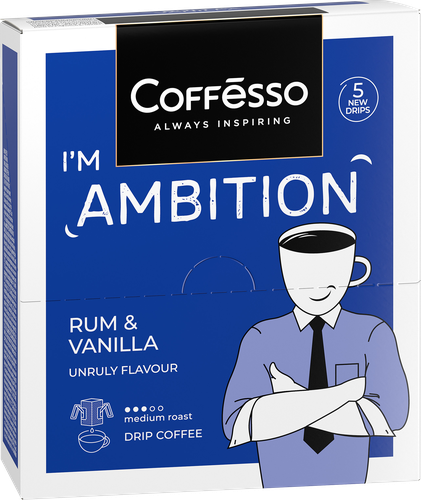 Кофе молотый COFFESSO Ambition с ароматом рома и ванили, дрип-пакет, 5пак, фотография