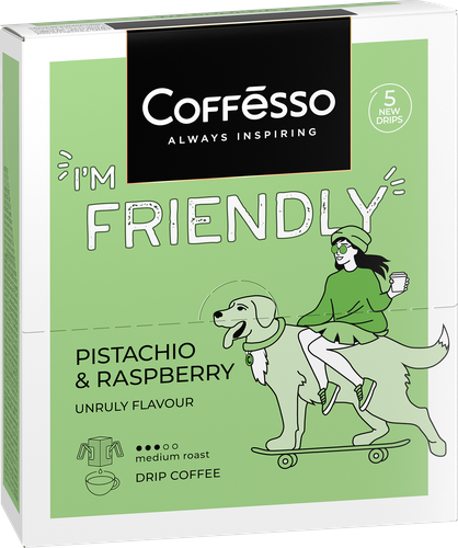Кофе молотый COFFESSO Friendly с ароматом фисташки и малины, дрип-пакет, 5пак, изображение