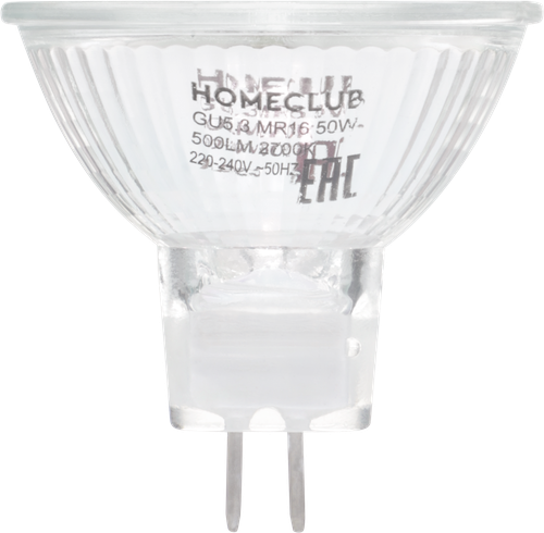 Лампа галогеновая HOMECLUB софит 50Вт GU5.3 теплый свет, Арт. HAL-MR16-50GU5.327, детальное фото