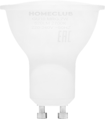 Лампа светодиодная HOMECLUB софит 7Вт GU10 теплый свет, Арт. LED-MRG-7GU1027, детальное фото