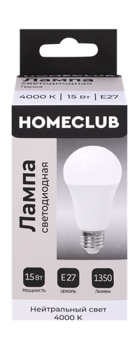 Лампа филаментная HOMECLUB груша 6Вт Е27 теплый свет, Арт. FIL-A55-6Е2727, фотография