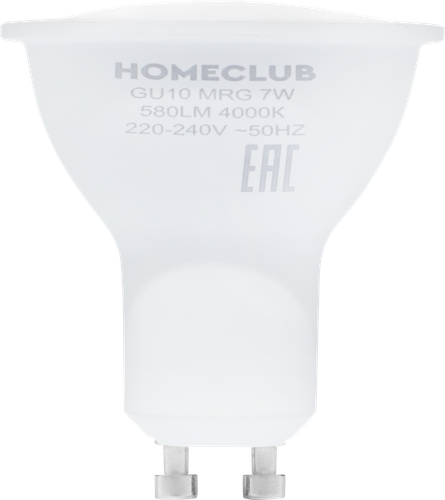 Лампа светодиодная HOMECLUB софит 7Вт GU10 нейтральный свет, Арт. LED-MRG-7GU1040, фотография