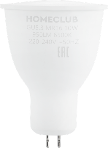 Лампа светодиодная HOMECLUB софит 10Вт GU5.3 холодный свет, Арт. LED-MR16-10GU5.365, изображение