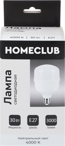 Лампа светодиодная HOMECLUB цилиндр 30Вт E27 нейтральный свет, Арт. LED-T100-30E2740, фото