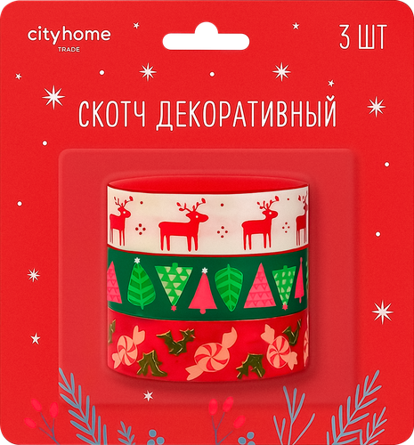 Набор скотчей CITY HOME TRADE декоративные бумажные, Арт. DTP3, 3шт, фото