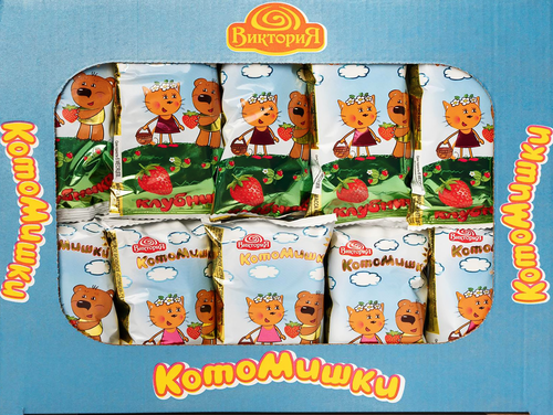 Пирожное КОТОМИШКИ Клубника, 1,05кг, крупный план