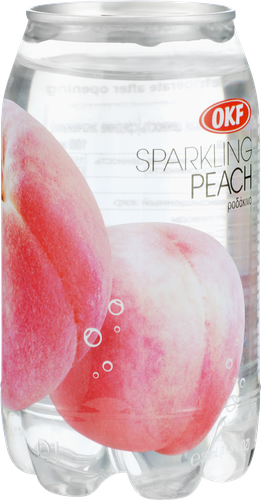 Напиток OKF Sparkling Peach сильногазированный, 0.35л, вид