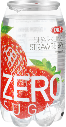 Напиток OKF Sparkling Strawberry Zero сильногазированный, 0.35л, фотография