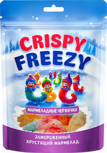 Мармелад жевательный FRESHBOX Crispy Freezy червячки, сублимированный, 45г, картинка