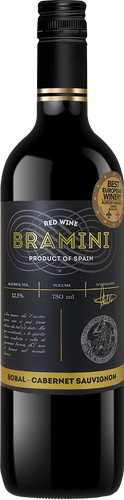 Вино BRAMINI Утиель Рекена Бобаль Каберне-Совиньон ординарное красное сухое, 0.75л, вид