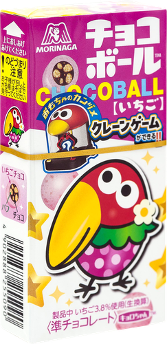 Лакомство MORINAGA Chocoball шоколадный шарик со вкусом клубники, 25г, картинка