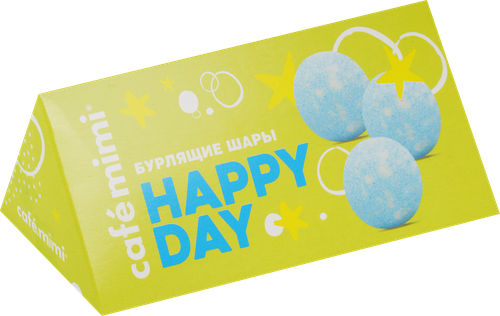 Набор CAFE MIMI Happy day Бурлящие шарики, экстракт ежевики и масло миндаля, 3шт, вид