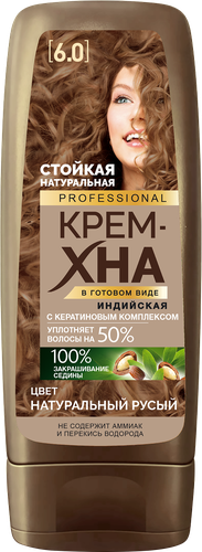 Крем-хна для волос ФИТОКОСМЕТИК Индийская Professional 6.0 Натуральный русый, 140мл, детальное фото