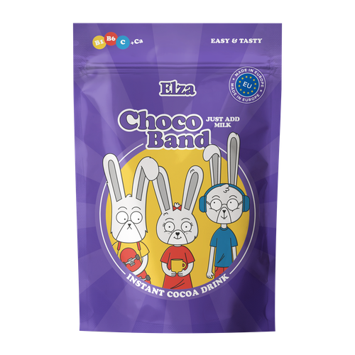 Какао напиток ELZA Choco Band Instant Cocoa Drink с витаминами и кальцием, 200г, картинка
