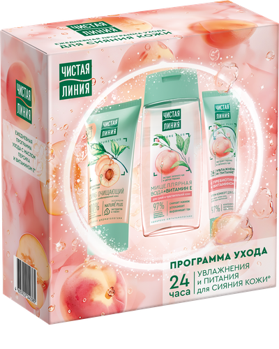 Набор подарочный ЧИСТАЯ ЛИНИЯ Peach boom, 190мл, фотография
