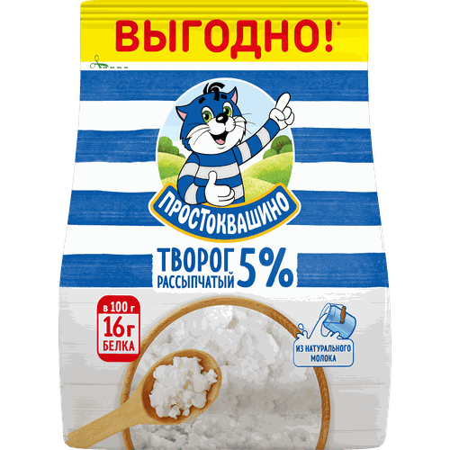 Творог рассыпчатый ПРОСТОКВАШИНО 5%, без змж, 290г, фото