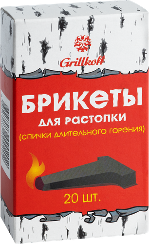 Спички-брикеты для растопки GRILLKOFF с зажигательным составом, 20шт, фото