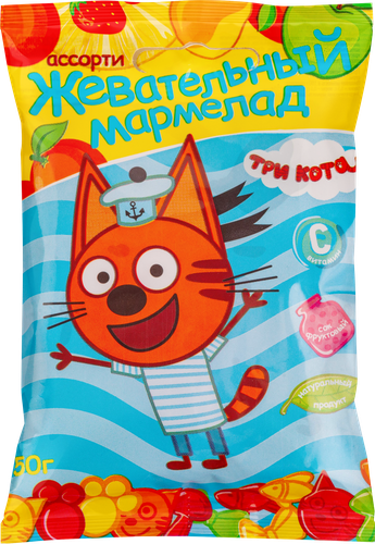 Мармелад жевательный желейный ТРИ КОТА, 50г, детальное фото
