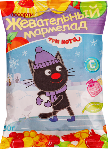 Мармелад жевательный желейный ТРИ КОТА, 50г, детальное фото
