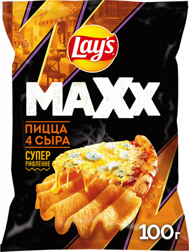 Чипсы картофельные LAY'S Махх Пицца 4 сыра, 100г, вид