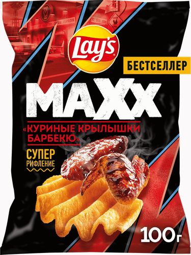 Чипсы картофельные LAY'S Махх Куриные крылышки барбекю, 100г, фотография