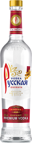 Водка РУССКАЯ Особая Клюква 40%, 0.5л