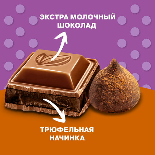 Шоколад Ф.КРУПСКОЙ Экстрамолочный Особый с трюфельной начинкой, 82г, детальное фото