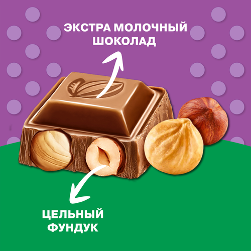 Шоколад Ф.КРУПСКОЙ Экстрамолочный Особый с фундуком, 80г, вид