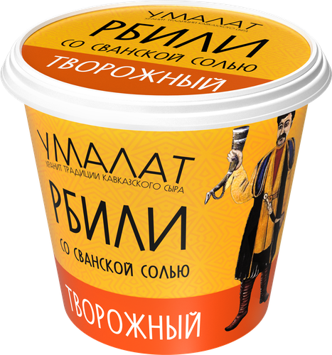 Сыр творожный УМАЛАТ Рбили со сванской солью 60%, без змж, 130г, детальное фото