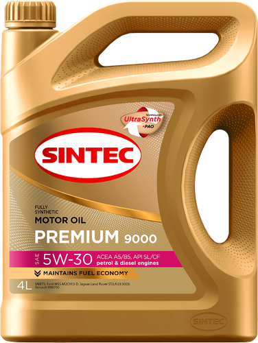 Масло моторное SINTEC Premium 9000 5W-30 A5/B5 SL/CF, 4л, вид