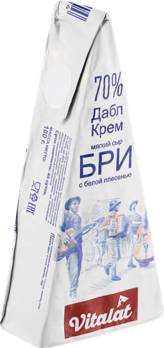 Сыр мягкий VITALAT Бри ДаблКрем 70%, без змж, 180г, изображение