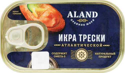Икра трески Атлантической ALAND пробойная, 120г, крупный план