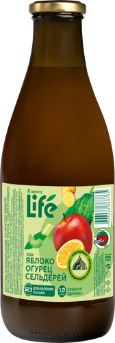 Сок ЛЕНТА LIFE Яблоко, огурец, сельдерей, имбирь, лимон, 1л, фотография