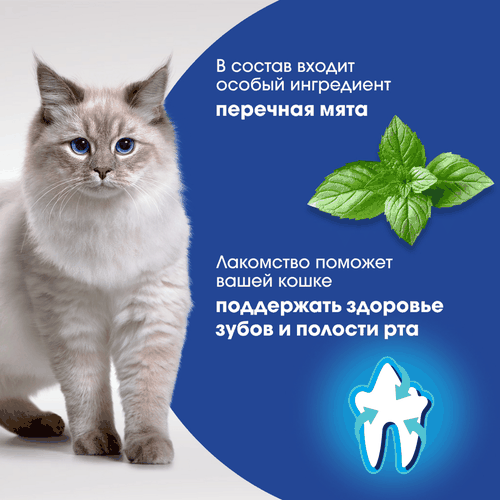 Лакомство для кошек PERFECT FIT Oral Care с курицей и добавлением мяты, 50г, фото