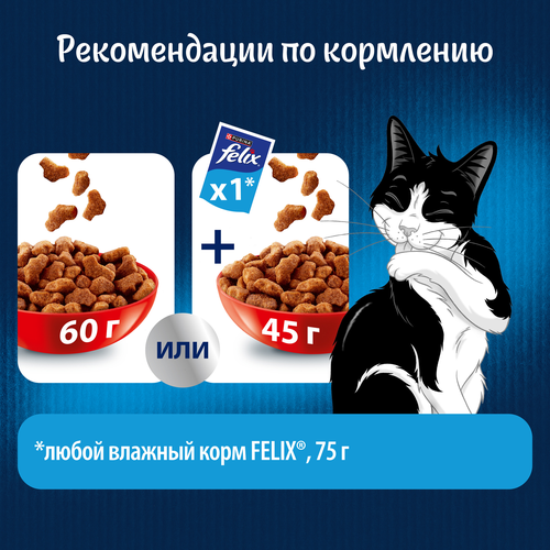 Корм сухой для взрослых кошек FELIX с говядиной, 3кг, вид