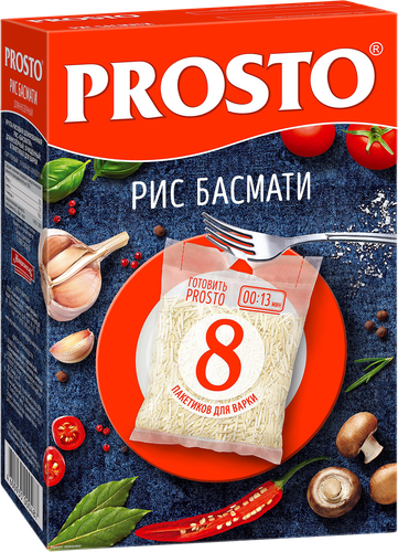 Рис НАЦИОНАЛЬ Prosto Басмати, в пакетиках, 8х62,5г, фото
