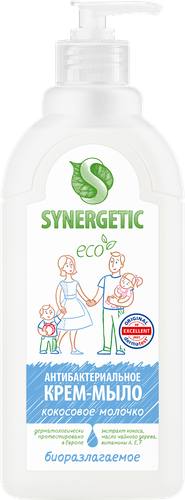 Крем-мыло SYNERGETIC Кокосовое молочко, 500мл, детальное фото