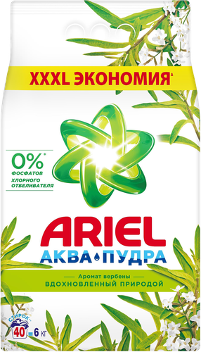 Стиральный порошок ARIEL Аромат Вербены, 6кг, детальное фото