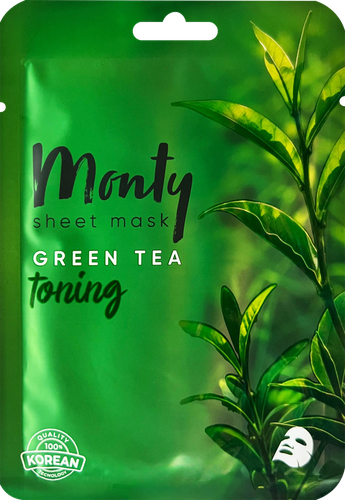 Маска для лица MONTY Tencel Зеленый чай, тонизирующая, 25мл, детальное фото