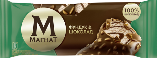 Мороженое МАГНАТ Фундук и шоколад, сливочное в молочном шоколаде 8%, без змж, эскимо, 65г, фотография
